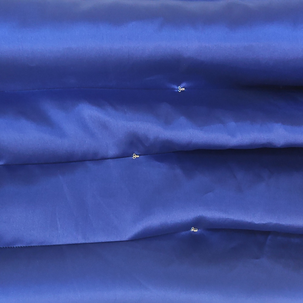 Size 4 royal blue prom/evening gown w/ cold shoulders & long sleeves, beaded top - Picture 10 of 16